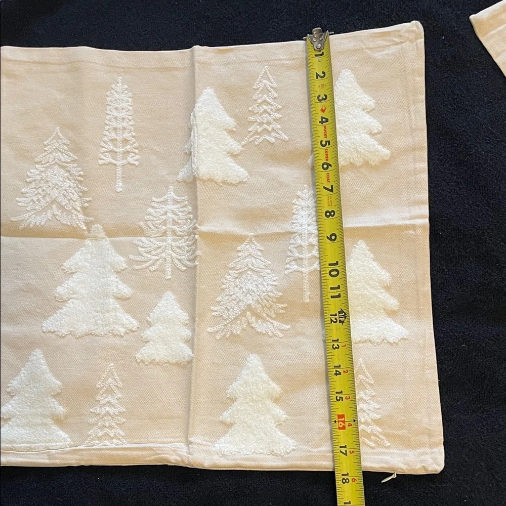 Set of two Cream Tree textured Patterned Accent Pillow Covers new beautiful